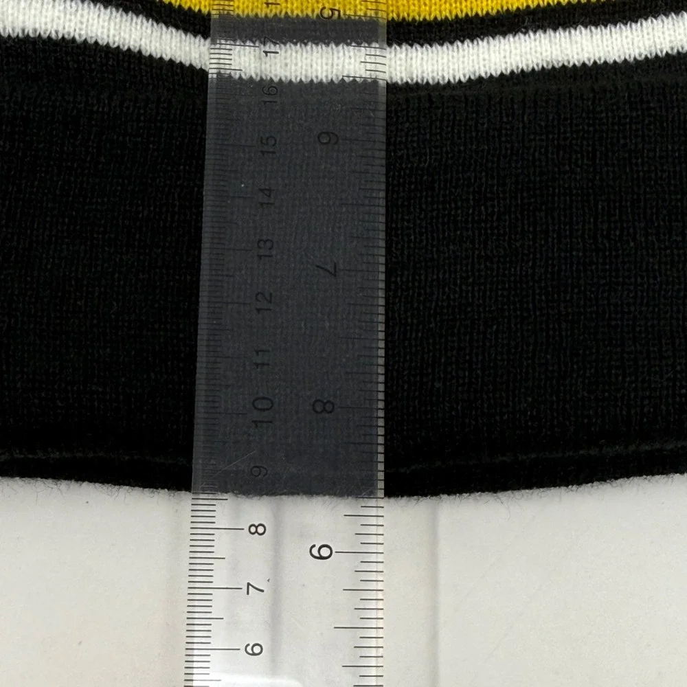 Rare NOFX Last Ditch Effort Tour Beanie Black Yellow White Cuffed Knit Band Hat